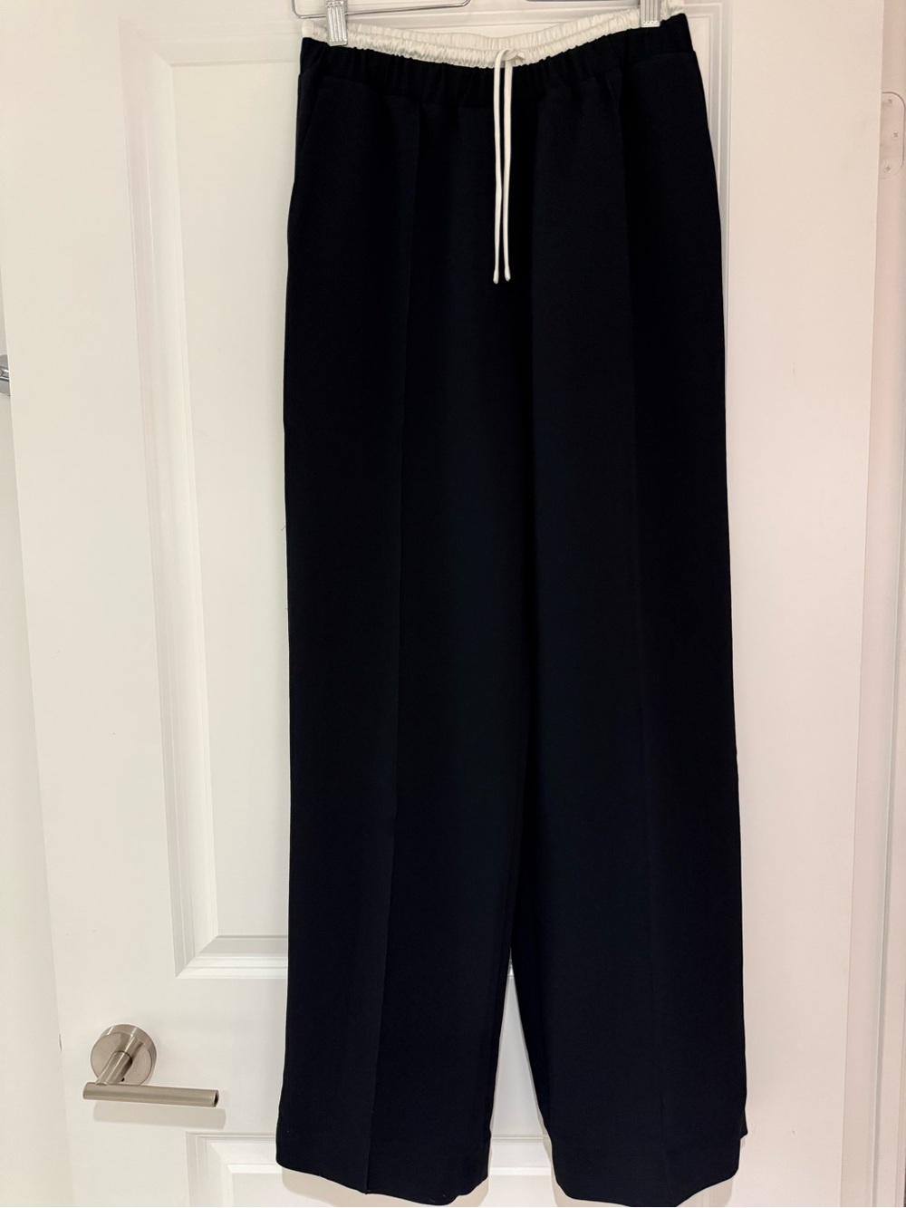 Wilfred Black Wide-Leg Drawstring Pants